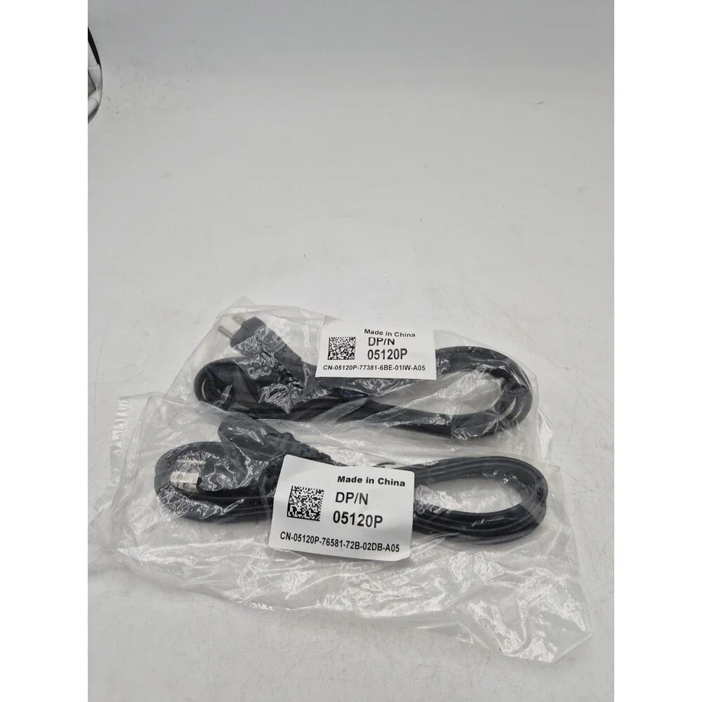 Lot of 2 6ft Power Cords - Genuine DELL DP/N 05120P 3-Prong 10A 125V